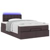 vidaXL Ottoman-Bett mit Matratze & LEDs Dunkelbraun 120x190 cm Stoff