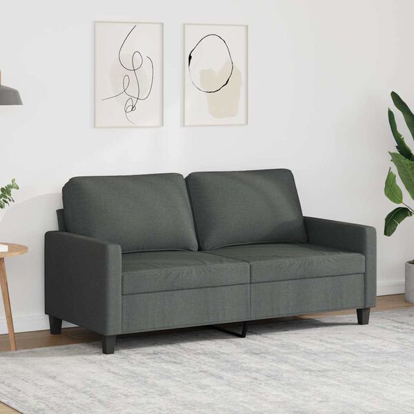 vidaXL 2-Sitzer-Sofa Dunkelgrau 140 cm Stoff