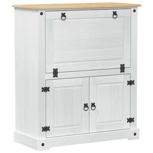 vidaXL Weinschrank Wei&szlig; 97 x 45 x 114 cm Massives Kiefernholz
