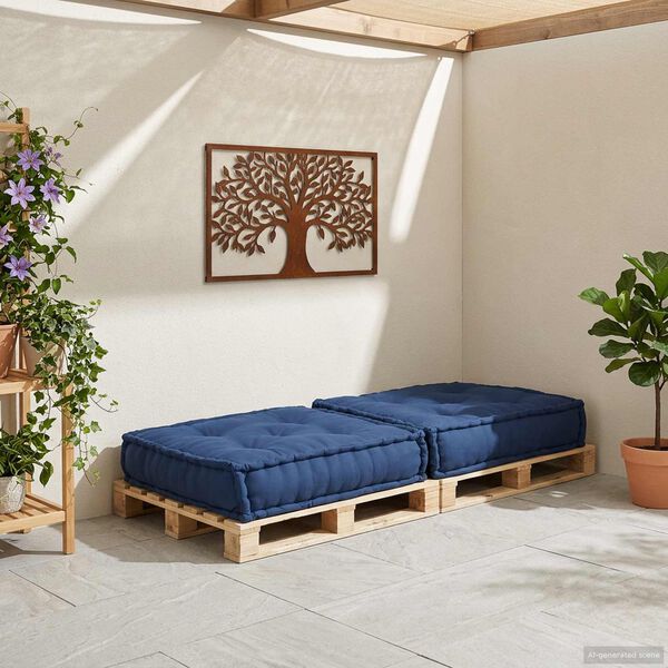 vidaXL Modulare Sofagarnitur Indigo 70 x 70 x 36 cm Stoff