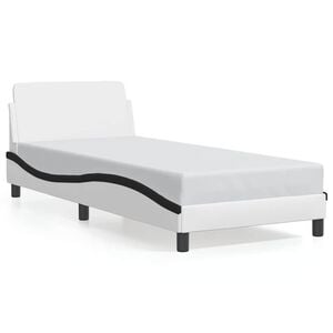 vidaXL Bettgestell "Dover" Wei&szlig; und Schwarz 90x200 cm Kunstleder