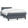 vidaXL Boxspringbett mit Matratze Dunkelgrau 120x220 cm Samt