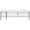 vidaXL Gartentor mit gew&ouml;lbtem Oberteil Assen Grau 500 x 75 cm Stahl