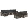 vidaXL Gartensofa-set 10 stk. 10-Sitzer Grau und Dunkelgrau