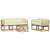vidaXL Outdoor-Sofagarnitur 6 Stk. Wei&szlig; und Creme