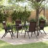 vidaXL Garten Essgruppe 5 pcs Braun Pulverbeschichteter Stahl