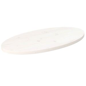 vidaXL Tischplatte Wei&szlig; 70x35x2,5 cm Massivholz Kiefer Oval
