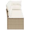 vidaXL Gartensofa mit Kissen 4-Sitzer Beige Poly Rattan
