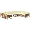 vidaXL Outdoor-Sofagarnitur mit Kissen 9 pcs Natur und Creme