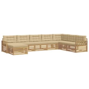 vidaXL Outdoor-Sofagarnitur 8 stk. Wei&szlig; und Beige Massivholz Akazie