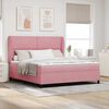vidaXL Boxspringbett mit Matratze mit Kopfteil Rosa 200 x 180 cm Samt