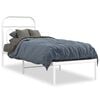 vidaXL Metallbett ohne Matratze mit Kopfteil Wei&szlig; 75x190 cm