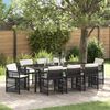 vidaXL Garten Essgruppe 9 pcs Schwarz Poly-Rattan