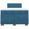 vidaXL Boxspringbett mit Matratze Blau 120x190 cm Samt