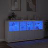 vidaXL Sideboard mit LED-Leuchten Weiß 202x37x100 cm