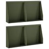 vidaXL St&uuml;tzmauer 4 stk. 40 x 12 x 30 cm Stahl Olivgr&uuml;n