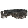 vidaXL Gartensofa-set 11 stk. Grau Poly-Rattan