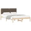 vidaXL Bettgestell mit gepolstertem Kopfteil Taupe 135 x 190 cm