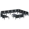 vidaXL Gartensofa-set mit Kissen 13 pcs Schwarz Stahl
