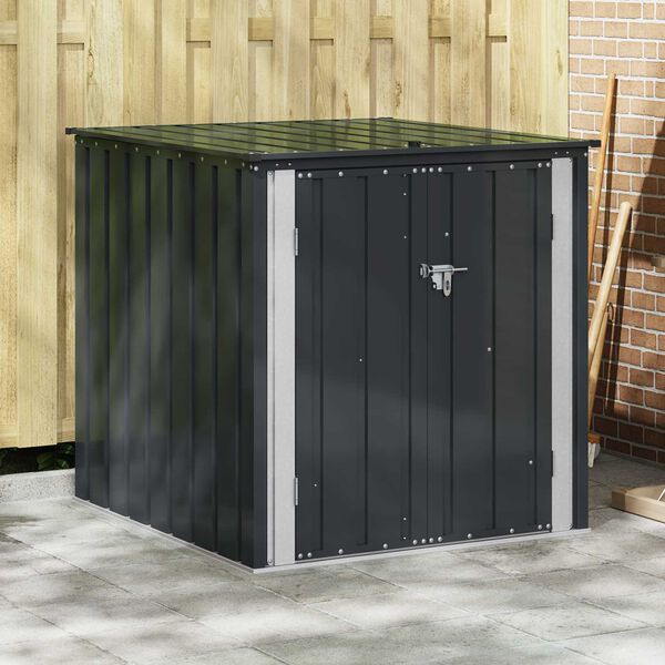 vidaXL Gartenlagerbox Schwarz 101,5 x 107 x 100 cm Stahl