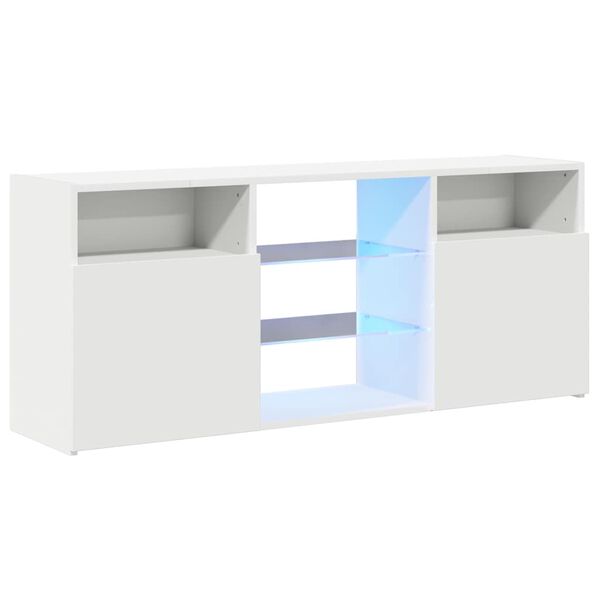 vidaXL TV-Schrank mit LED-Leuchten Wei&szlig; 120x30x50 cm