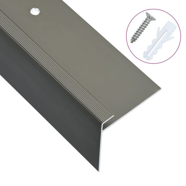 vidaXL Treppenkanten in F-Form 15 Stk. Aluminium 100 cm Braun
