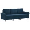 vidaXL 3-Sitzer-Sofa mit Hocker Blau 180 cm Samt