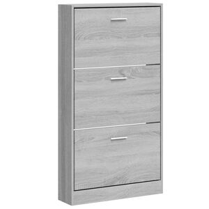 vidaXL Schuhschrank Grau Sonoma 59x17x108 cm Holzwerkstoff