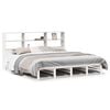 vidaXL Massivholzbett mit Regal ohne Matratze Wei&szlig; 180x200 cm