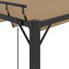 vidaXL Pergola mit Lamellendach 3x3 m Taupe Stoff und Aluminium