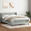 vidaXL Boxspringbett mit Matratze Hellgrau 160x220 cm Samt