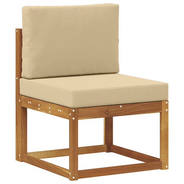 vidaXL Outdoor-Sofagarnitur 6 pcs Natur und Beige Holzwerkstoff