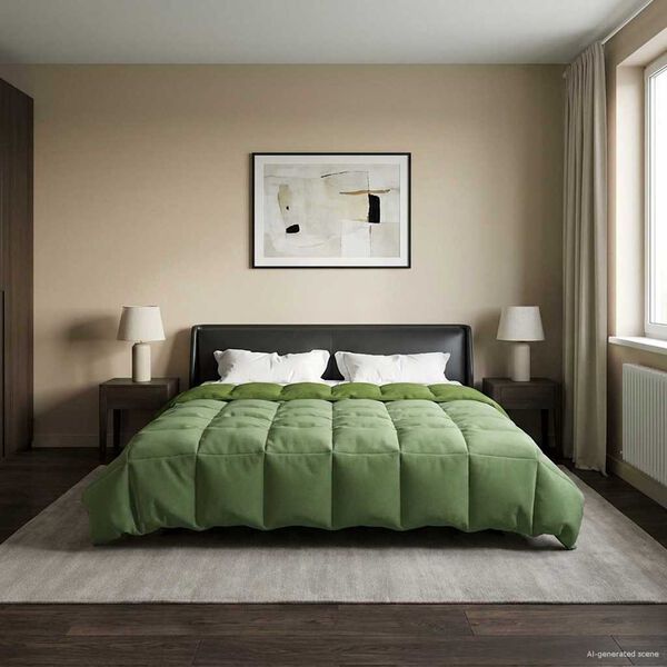 vidaXL Winterbettdecke Gepolstert Gr&uuml;n 200 x 200 cm Mikrofaser