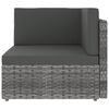 vidaXL 7-tlg. Garten-Lounge-Set mit Kissen Grau Poly Rattan