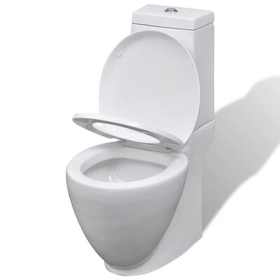 vidaXL Toiletten & Bidet Set Weiß Keramik