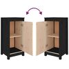 vidaXL Sideboards 2 Stk. Schwarz 39x35x80 cm Massivholz Kiefer