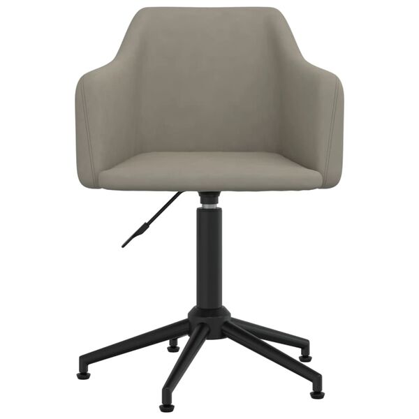 vidaXL Esszimmerst&uuml;hle 6 Stk. Drehbar Hellgrau Samt