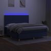 vidaXL Boxspringbett mit Matratze & LED Blau 180x200 cm Stoff