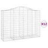 vidaXL Gabionen mit Hochbogen 12Stk. 200x50x140/160cm Verzinktes Eisen
