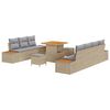 vidaXL Gartensofa-set 10 stk. 9-Sitzanzahl Beige und Hellgrau