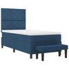 vidaXL Boxspringbett mit Matratze mit Kopfteil Blau 100 x 200 cm Stoff