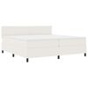 vidaXL LED Boxspringbett Creme und Wei&szlig; 200 x 200 cm Cordstoff