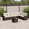 vidaXL 8-tlg. Garten-Sofagarnitur mit Kissen Braun Poly Rattan