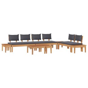 vidaXL Gartensofa-set 5 stk. Braun und Grau