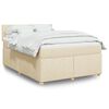 vidaXL Boxspringbett mit Matratze Creme 160x200 cm Stoff