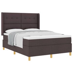 vidaXL Boxspringbett mit Matratze Dunkelbraun 160 x 200 cm Stoff