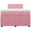 vidaXL Boxspringbett mit Matratze Rosa 120x200 cm Samt
