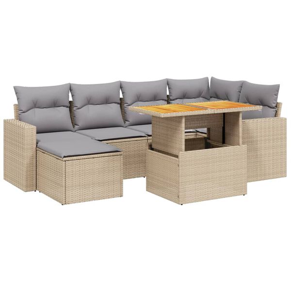 vidaXL 11-tlg. Garten-Sofagarnitur mit Kissen Grau Poly Rattan