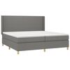 vidaXL Boxspringbett mit Matratze Dunkelgrau 200x200 cm Stoff