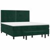 vidaXL Boxspringbett mit Matratze Dunkelgr&uuml;n 180x200 cm Samt